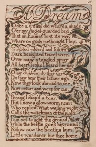 Sange om uskyld og erfaring, plade 15, en drøm (Bentley 26) af William Blake